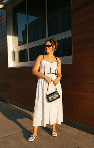 Polka Dot Dress, White *final sale* - The Red Thread Boutique