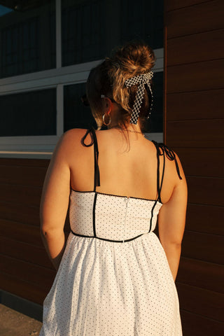 Polka Dot Dress, White *final sale* - The Red Thread Boutique