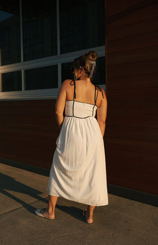Polka Dot Dress, White *final sale* - The Red Thread Boutique