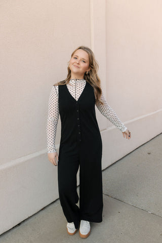 Polka Dot Mesh Turtleneck Top - The Red Thread Boutique