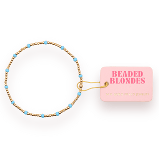 Powder Blue Dainty Poppi Bracelet: Gold / Standard 6.75 inch - The Red Thread Boutique