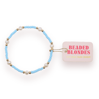 Powder Blue Pearl Bracelet: Standard 6.75 inch - The Red Thread Boutique
