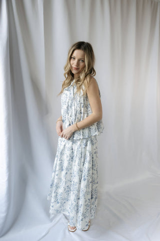 Presley Toile Skirt, Blue - The Red Thread Boutique