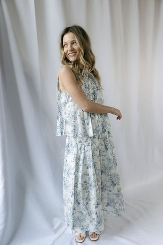 Presley Toile Skirt, Blue - The Red Thread Boutique