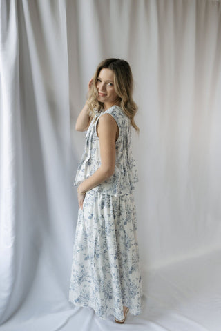 Presley Toile Skirt, Blue - The Red Thread Boutique