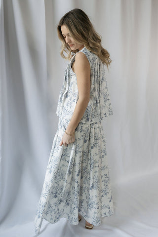 Presley Toile Skirt, Blue - The Red Thread Boutique