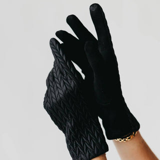 Quilted Smart Touch Gloves: Ivory - The Red Thread Boutique