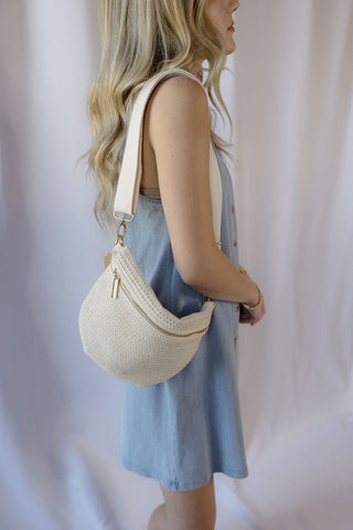 Rachel Raffia Bum Bag: Cream - The Red Thread Boutique