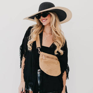 Rachel Raffia Westlyn Bum Bag: Black - The Red Thread Boutique