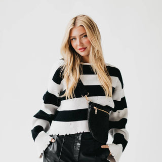 Rachel Raffia Westlyn Bum Bag: Black - The Red Thread Boutique