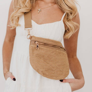 Rachel Raffia Westlyn Bum Bag: Black - The Red Thread Boutique