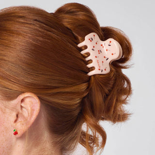 Recycled Plastic Medium Cloud Clip - Cherry Print - The Red Thread Boutique