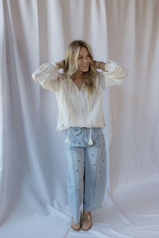 Reese Chiffon Top, White - The Red Thread Boutique