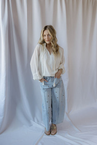 Reese Chiffon Top, White - The Red Thread Boutique