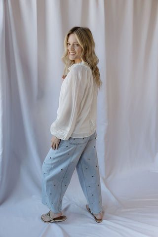 Reese Chiffon Top, White - The Red Thread Boutique