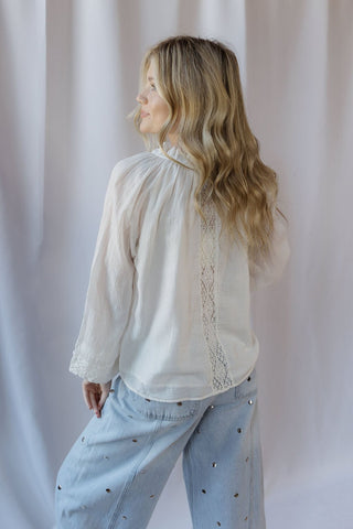 Reese Chiffon Top, White - The Red Thread Boutique