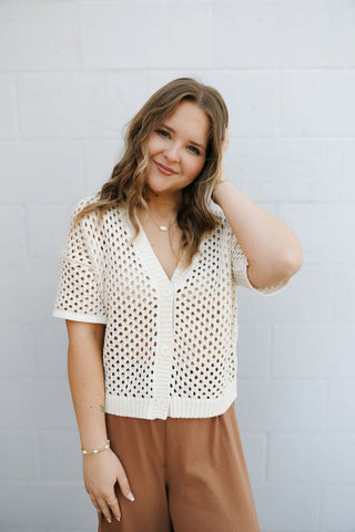 Reid Knit Cardigan, Cream *final sale - The Red Thread Boutique