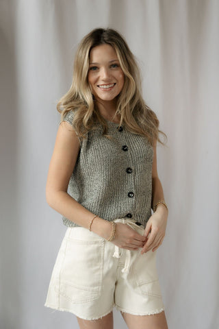 Remi Marled Knit Sweater Vest - The Red Thread Boutique