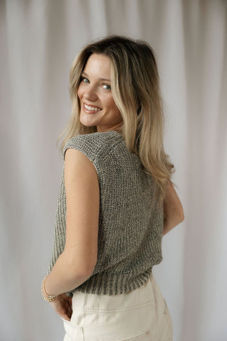 Remi Marled Knit Sweater Vest - The Red Thread Boutique