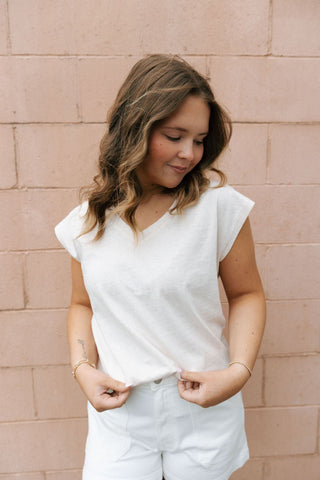 Romy Tee, Pink Oatmeal *final sale* - The Red Thread Boutique
