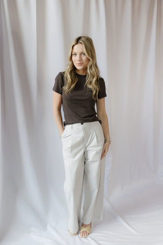 Rowan Basic Tee, Brown - The Red Thread Boutique