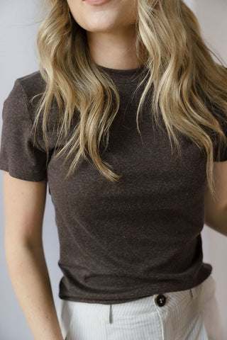 Rowan Basic Tee, Brown - The Red Thread Boutique