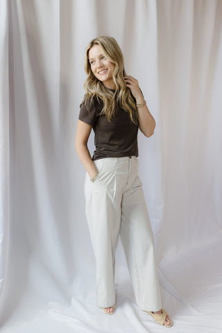 Rowan Basic Tee, Brown - The Red Thread Boutique