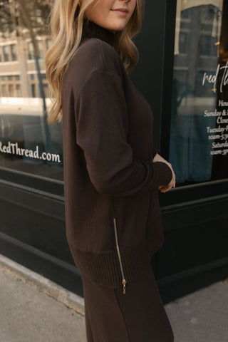 Sable Rib Sweatshirt, Chocolate Cherry by Z Supply *final sale - The Red Thread Boutique