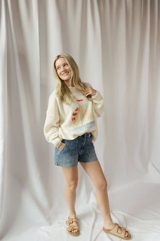 Sailboat Knit Sweater - The Red Thread Boutique