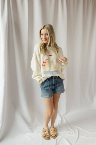 Sailboat Knit Sweater - The Red Thread Boutique