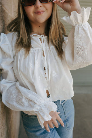 Scalloped Hem Balloon Top *final sale - The Red Thread Boutique