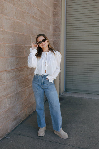 Scalloped Hem Balloon Top *final sale - The Red Thread Boutique