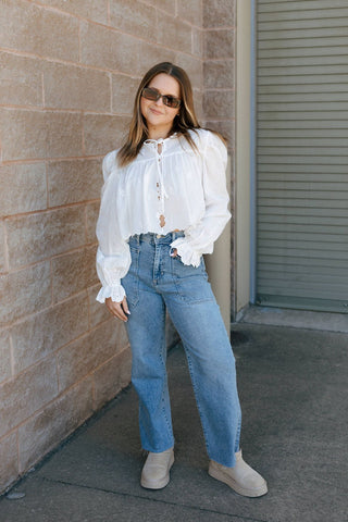 Scalloped Hem Balloon Top *final sale - The Red Thread Boutique