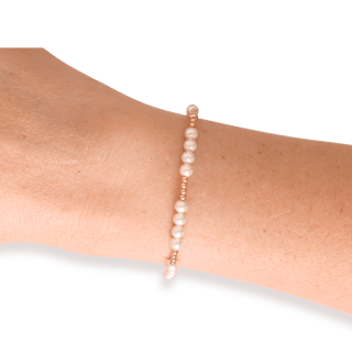 Scottie Bracelet in Gold with Pearl: Standard 6.75 Inch - The Red Thread Boutique