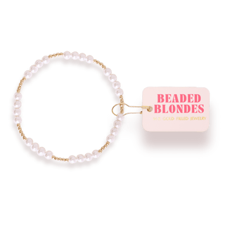 Scottie Bracelet in Gold with Pearl: Standard 6.75 Inch - The Red Thread Boutique