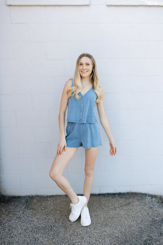 Scout Jersey Denim Knit Shorts by Z Supply *final sale - The Red Thread Boutique