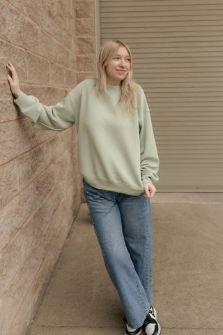 Scuba Mock Neck, Pistachio - The Red Thread Boutique