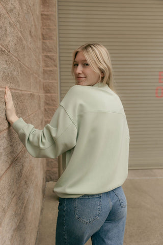 Scuba Mock Neck, Pistachio - The Red Thread Boutique
