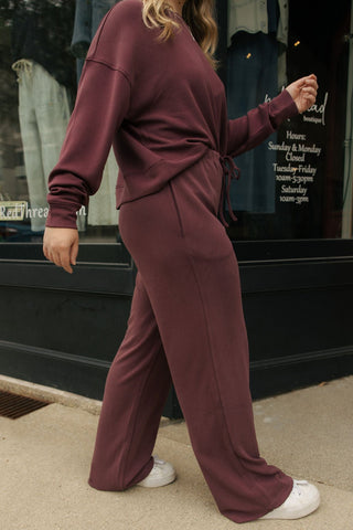 Scuba Pants, Dark Plum - The Red Thread Boutique