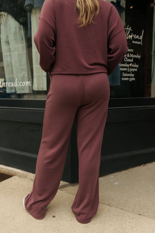 Scuba Pants, Dark Plum - The Red Thread Boutique
