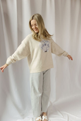 Seashell Knit Sweater - The Red Thread Boutique