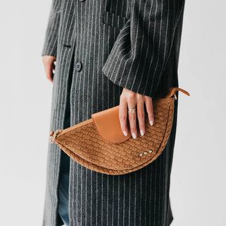 Selena Suede Flap Crossbody: Oat - The Red Thread Boutique