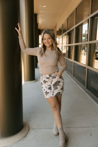 Side Ruched Top, Taupe *final sale - The Red Thread Boutique