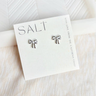 Silver Bow Stud Earrings - The Red Thread Boutique