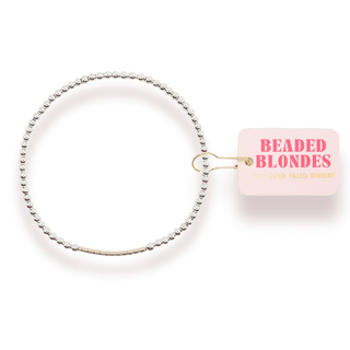 Silver with Gold Dainty Bar Bracelet: Standard 6.75 inch - The Red Thread Boutique