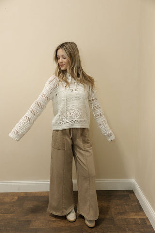 Skye Crochet Hooded Sweater - The Red Thread Boutique