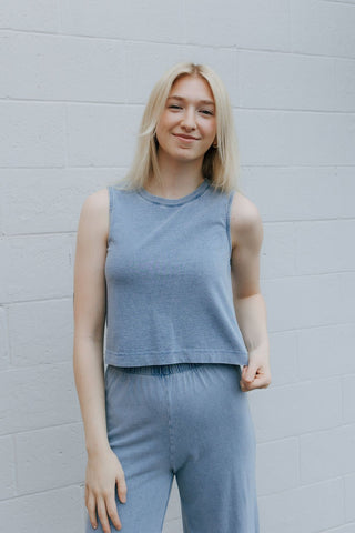 Sloane Jersey Denim Tank, Medium Indigo by Z Supply *final sale - The Red Thread Boutique