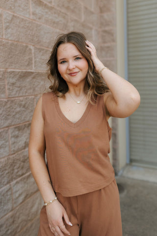 Sloane V Neck Tank, Teakwood by Z Supply *final sale - The Red Thread Boutique