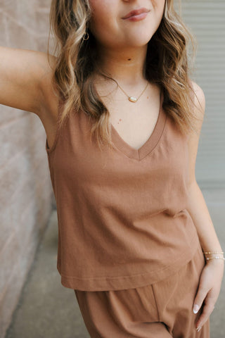 Sloane V Neck Tank, Teakwood by Z Supply *final sale - The Red Thread Boutique