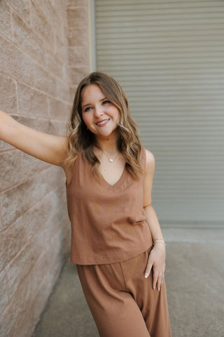 Sloane V Neck Tank, Teakwood by Z Supply *final sale - The Red Thread Boutique